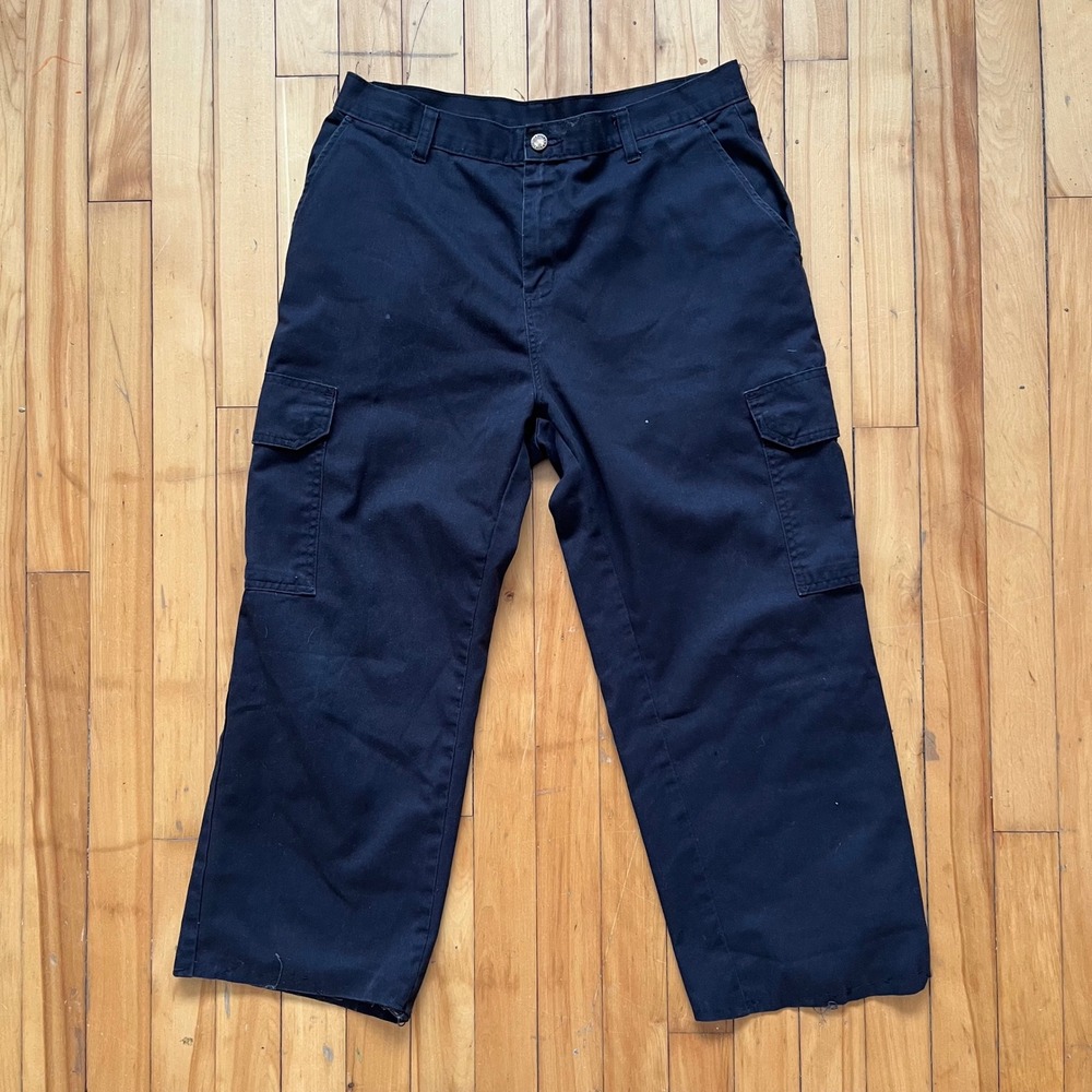 Dickies Black Cargo Pants Relaxed Fit Workwear Utility Size 34x30